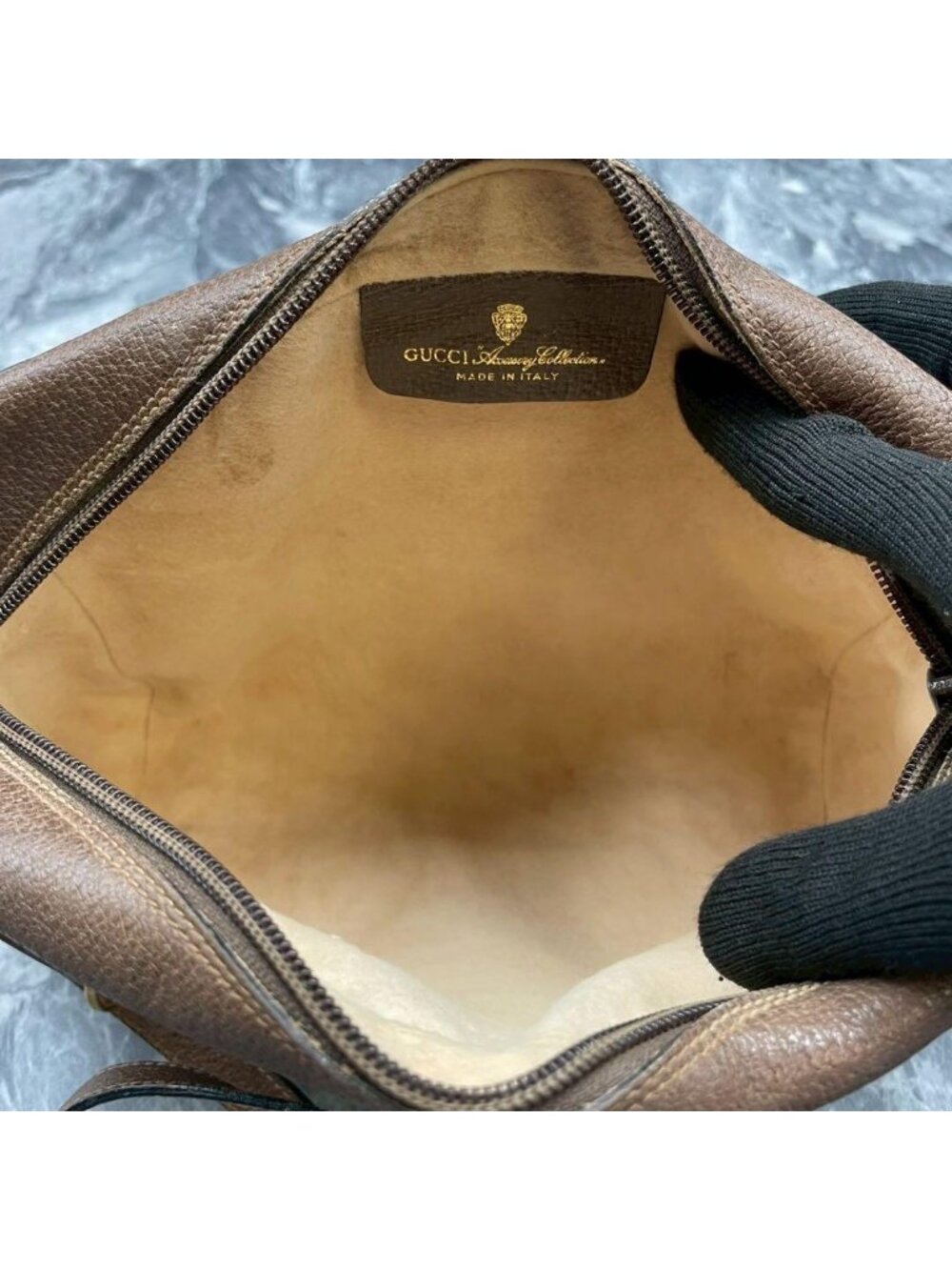 Gucci GG Sherry Line Shoulder Bag Brown Leather - Picture 5 of 10